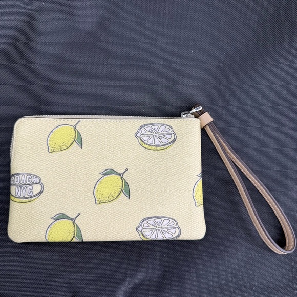 Coach Lemon Pattern Wristlet NWT